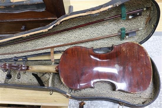 A holocaust survivor cased violin